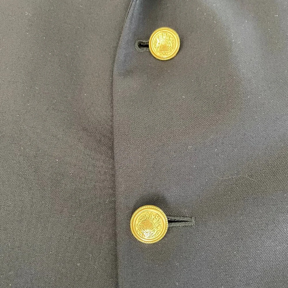 Samuelsohn J.P. Tilford Harry Rosen Todd Lined Wool Blazer Navy w Brass 48 R - Picture 5 of 15